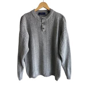 John Ashford Gray Chunky Henly Sweater with